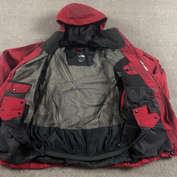 The North Face HyVent Jacket Men's Small Hooded Red Black - Picture 7 of 14